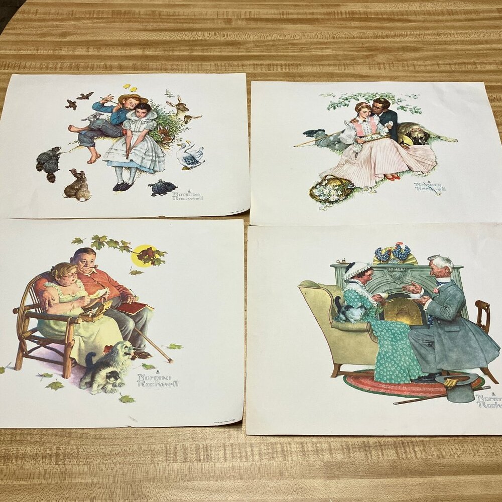 Norman Rockwell Four ages of love couples vintage prints